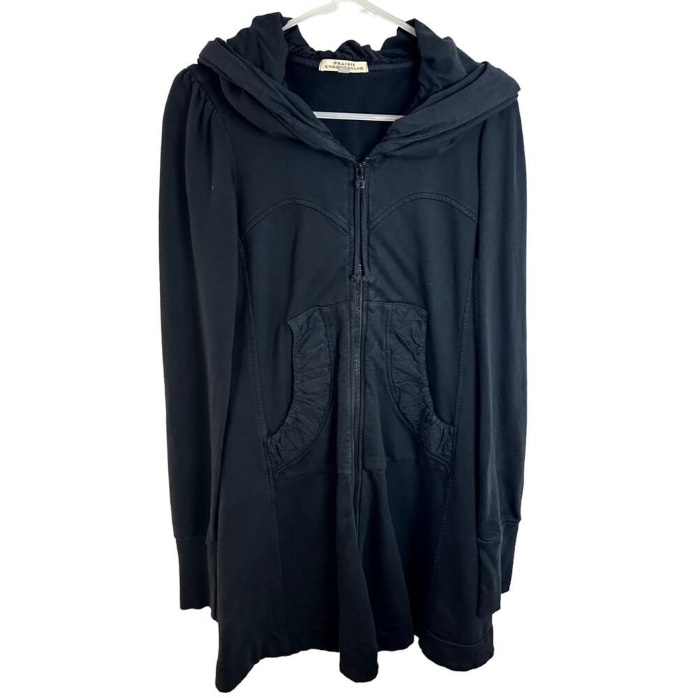 Prairie Underground Long Cloak Hoodie Black Womens Size Small EUC